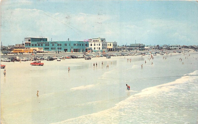 US6 USA Florida's Jacksonville beach from the pier 1974 postcard
