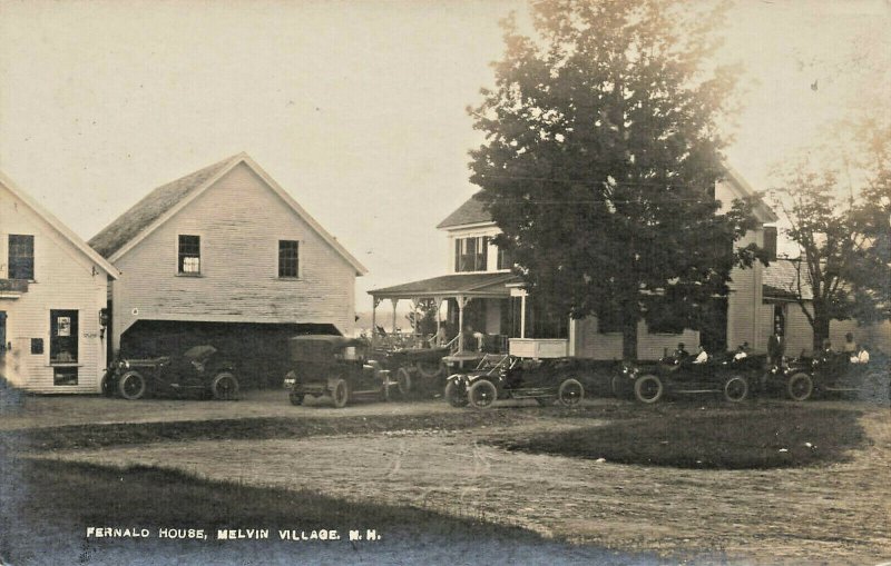 Melvin Village NH The Fernald House For Sale Sign Old Cars  RPPC