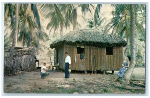 c1950's Bohio in the Coconut Grove Fresh Coconut Juice Puerto Rico Postcard