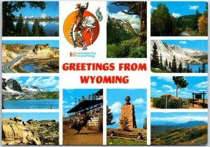 VINTAGE POSTCARD CONTINENTAL SIZE (11) MINI-SCENES FROM BIG WONDERFUL WYOMING