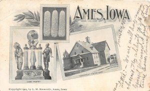 H92/ Ames Iowa Postcard c1910 3View Corn Cook Trophy Experiment Barn89