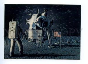 134144 SPACE Lunar Landing OLD 3D postcard TOPPAN