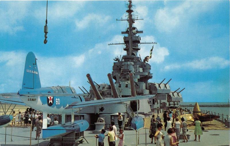 MOBILE AL BATTLESHIP USS ALABAMA~SHRINE TO ALABAMIANS WHO FOUGHT IN WAR POSTCARD