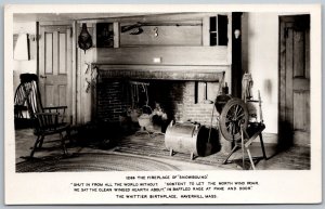 Haverhill Massachusetts 1930s RPPC Real Photo Postcard Whittier Home Fireplace