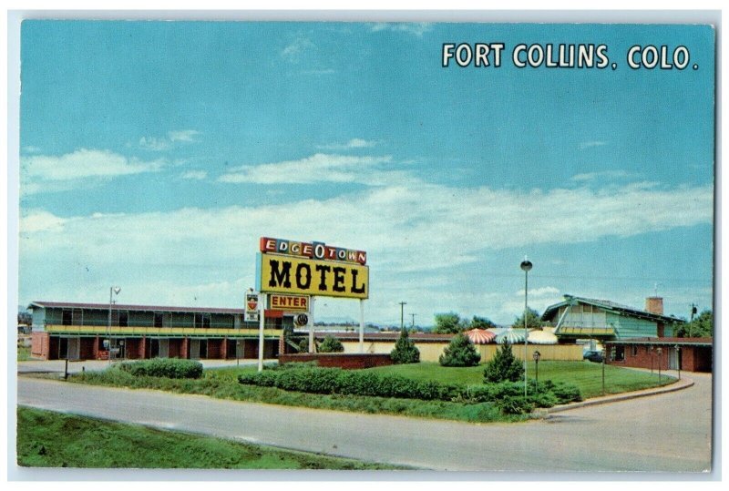 c1950's Edge O Town Motel Roadside Fort Collins Colorado CO Vintage Postcard