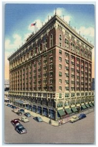 c1940's Davenport Hotel Building Cars Spokane Washington WA Vintage Postcard