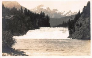 Bow Falls, Alberta, Canada, Early Real Photo Postcard