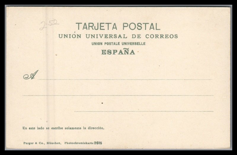 Spain Sevilla Vintage Unused Postcard Un Vendedor de Paja Peddler w/donkey