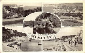 SIDMOUTH DEVON UK PHOTO MULTI IMAGE PHOTO POSTCARD c1953