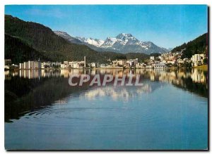 Modern Postcard St Moritz mit Piz della Margna
