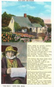 Vintage Postcard 1920's Old Cape COD House There Sailed An Ancient Mariner