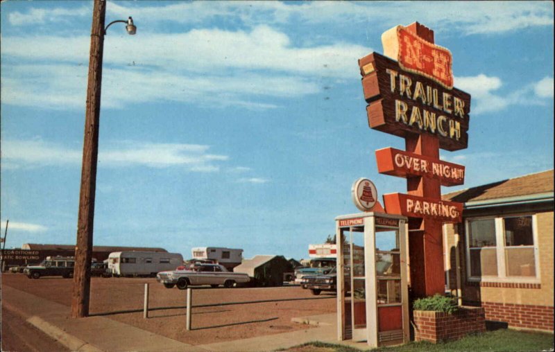 Laramie Wyoming WY N-H Trailer Ranch Campers Trailers Vintage Postcard