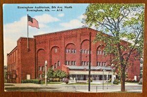 Linen Postcard Birmingham Auditorium, 8th Avenue North Birmingham Alabama~132596