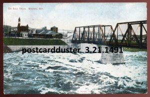 h2964 - WAUSAU Wisconsin Postcard 1910s Big Bull Falls Bridge