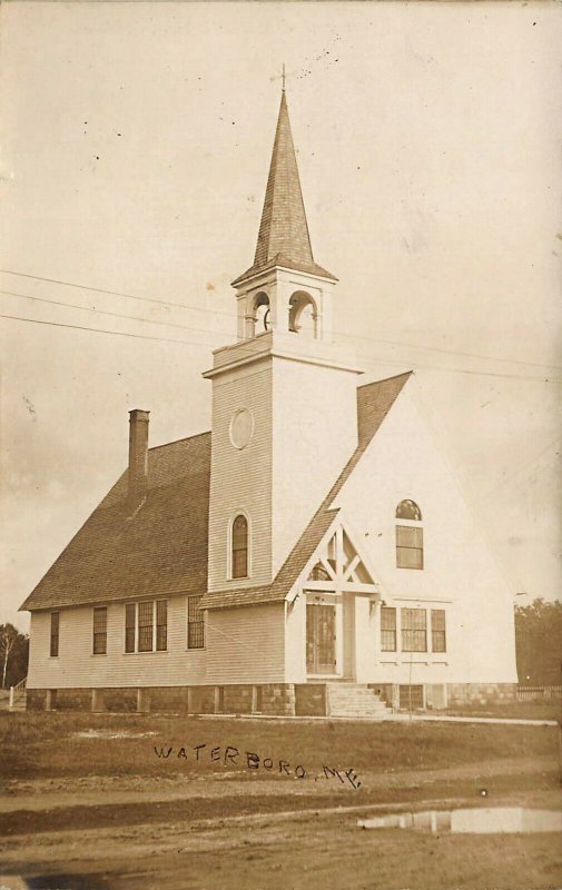 Waterboro ME Church Real Photo Postcard