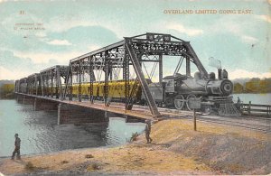 Overland Limited Going east Railroad, Train Postcard