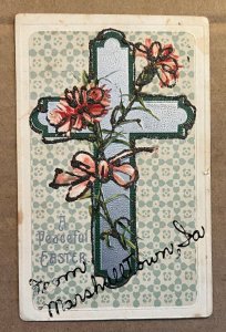 1912 USED POSTCARD - EMBOSSED - A PEACEFUL EASTER, FROM MARSHALLTOWN, IOWA