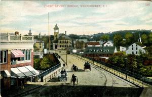 RI - Woonsocket. Court St Bridge & Courthouse