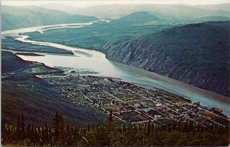 Dawson City YT Yukon Aerial View Unused Postcard H8