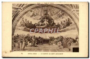 Raphael Sanzio Postcard Old Disputation of the Holy Sacrament Roma Roma Vatic...