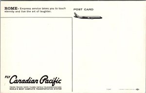 Postcard Airline Fly Canadian Pacific Airlines Rome