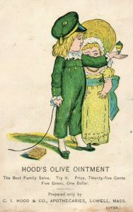 Hood's Olive Ointment Quack Medicine Lovely Kids Toy Top Trade Card P1