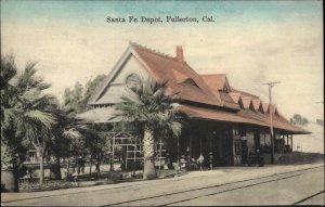 Fullerton California CA Train Station Depot c1910 Vintage Postcard