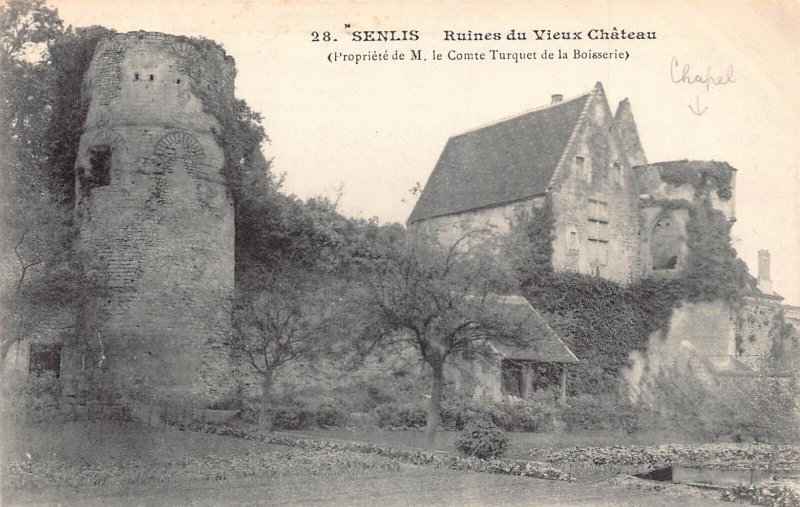 C034 France, Senlis Ruines du Vieux Chateau vintage postcard