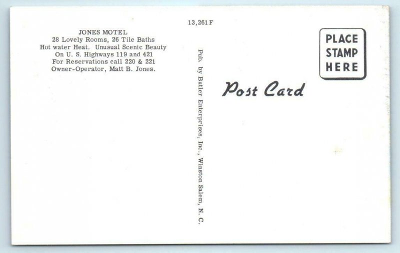 HARLAN, Kentucky KY  Roadside JONES MOTEL c1950s Cars  Postcard