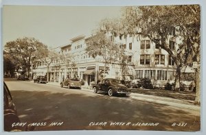 Clear Water Florida GRAY MOSS INN Beautiful Building & Automobiles Postcard T10