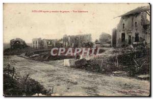 Reillon after 4 years of war Old Postcard Inside view