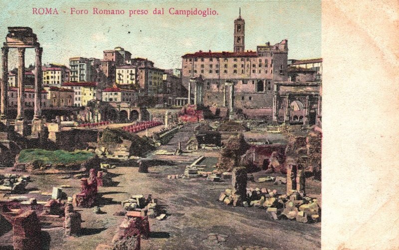 Rome Italy, 1905 Roma Foro Romano Preso Dal Campidoglio Vintage Postcard