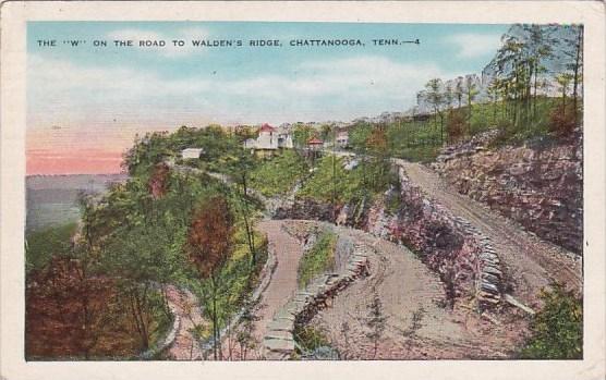 Tennessee Chattanooga The W On The Road To Waldens Ridge 1950
