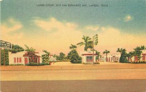 Texas Laredo Land's Court roadside 1940s MWM linen Postcard 22-4642