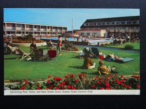 Sussex Coast Country Club NEW DRAKE COURT & OUTDOOR SWIMMING POOL c1970s PC