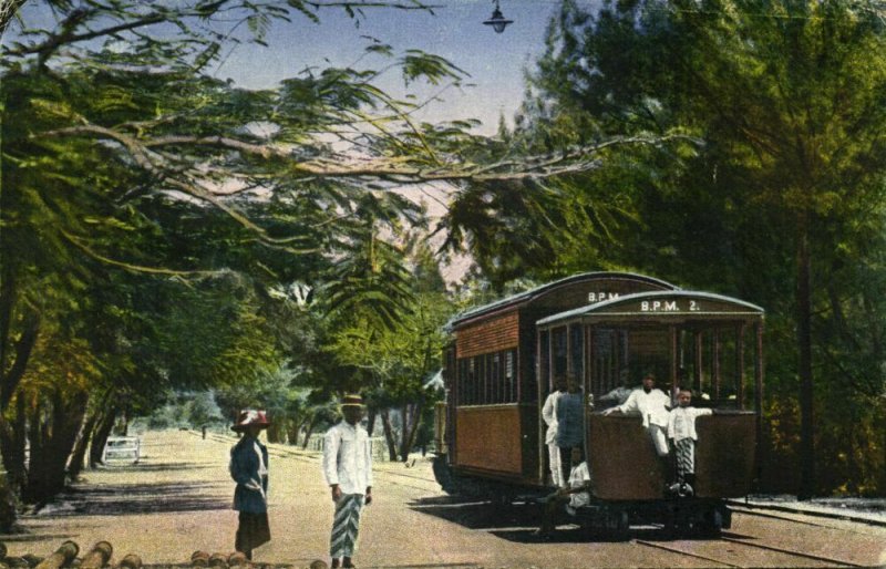 indonesia, BORNEO BALIKPAPAN, Tram BPM 2 Street Car (1929) Postcard