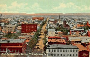 ALLENTOWN PA~BIRDS EYE VIEW LOOKING NORTH ON 7th STREET~1910s POSTCARD