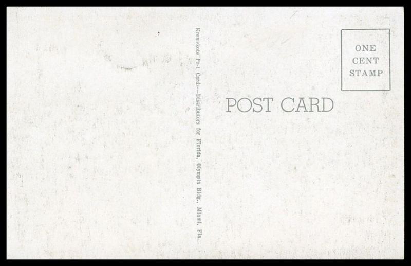 FLORIDA POSTCARD: BEACH AT 71ST AND COLLINS, MIAMI BEACH, FLORIDA