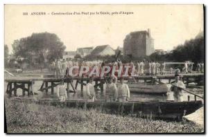 Old Postcard Militaria Angers Construction & # 39un bridge near the Genie d &...