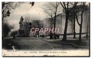 Old Postcard Angers Boulevard du Roi Rene and Chateau