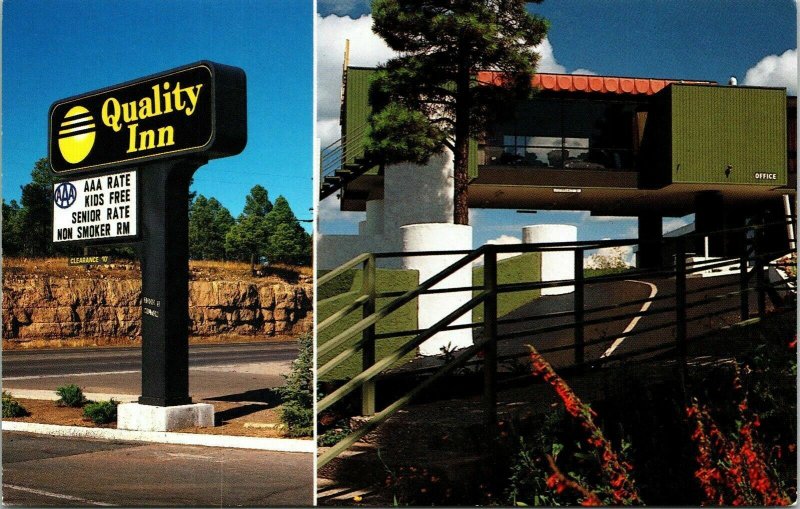 Quality Inn Dual View Flagstaff Arizona AZ VTG Postcard UNP Unused Vintage