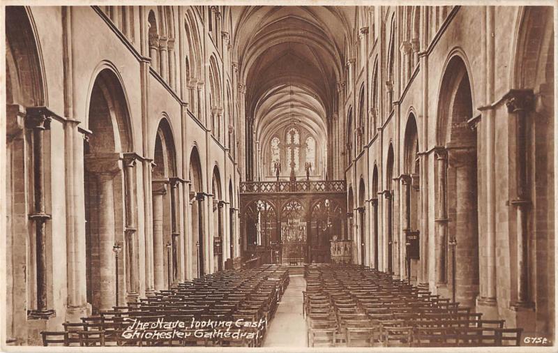 uk435 chichester cathedral the nave real photo uk