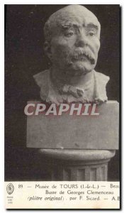 Postcard Old Museum Tours IL Bust of Georges Clemenceau