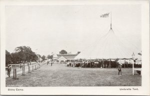 Bisley Camp Umbrella Tent Surrey England Military Litho Postcard G61