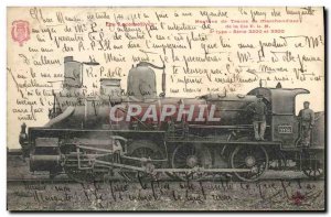 Postcard Old train locomotive freight train Machine