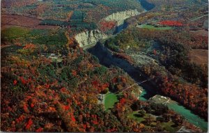 Letchworth State Park Air View Genesee River Gorge Middle Falls Fall Postcard 