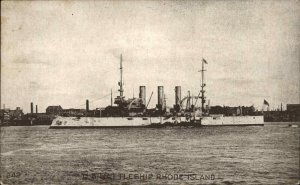 USS Rhode Island US Navy Battleship c1910 Postcard