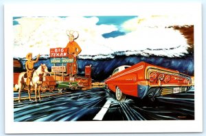 AMARILLO, TX ~ Route 66 BIG TEXAN RESTAURANT Thunderstorm 1994 ~ 4x6 Postcard