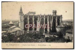 Old Postcard Carcassonne Cite De L & # 39Eglise Saint Nazaire Gothic Party