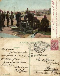 turkey, CONSTANTINOPLE, Machine Guns in the Harbour of Galata (1911) Postcard